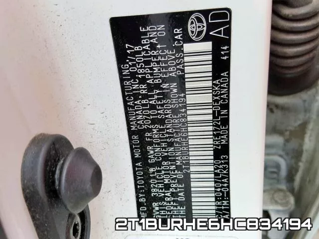 2T1BURHE6HC834194 фото 2