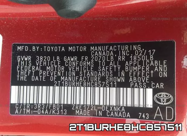 2T1BURHE8HC857511 фото 10