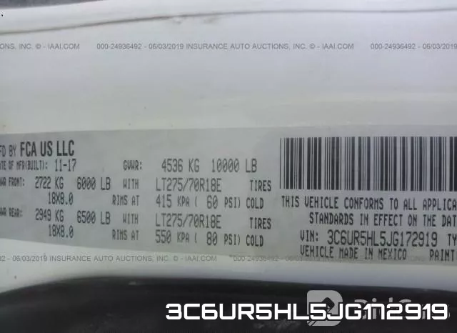 3C6UR5HL5JG172919 фото 9