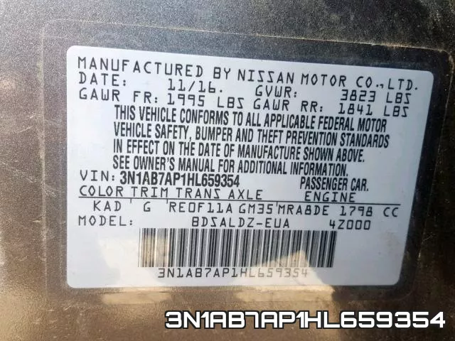 3N1AB7AP1HL659354 фото 2