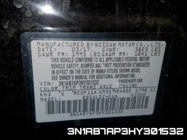 3N1AB7AP3HY301532 фото 2