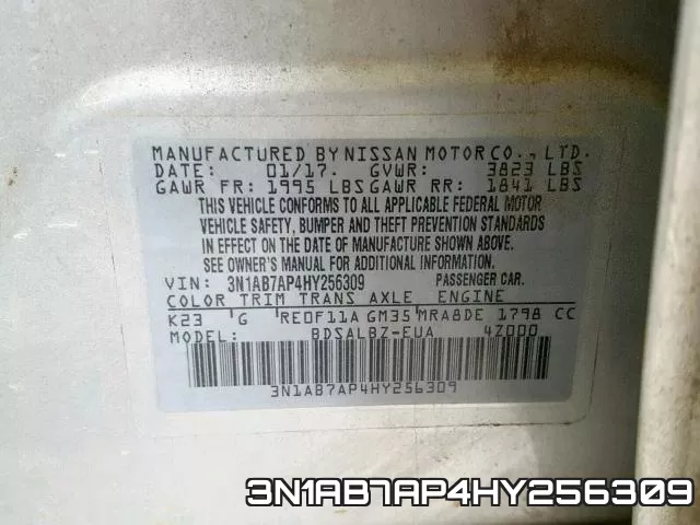 3N1AB7AP4HY256309 фото 2