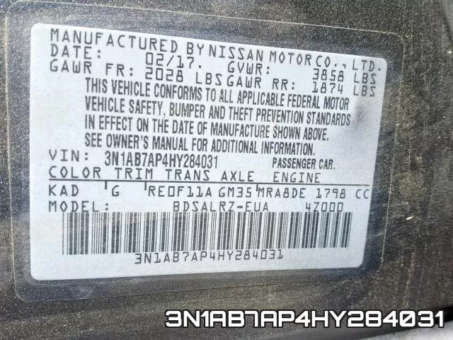 3N1AB7AP4HY284031 фото 2