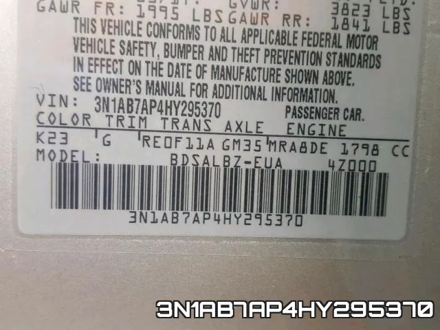 3N1AB7AP4HY295370 фото 2