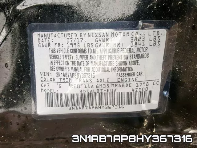 3N1AB7AP8HY367316 фото 2