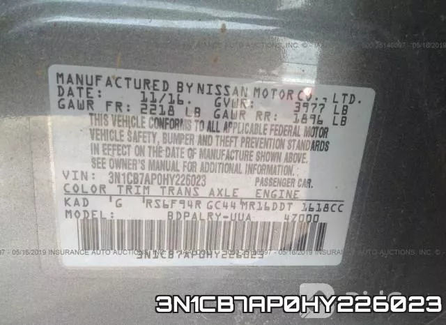 3N1CB7AP0HY226023 фото 10