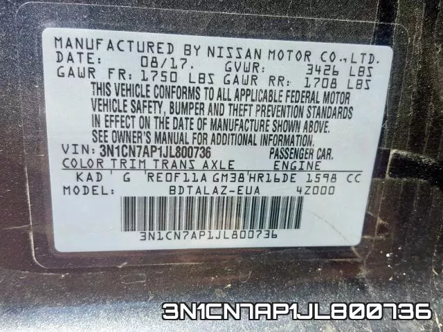3N1CN7AP1JL800736 фото 2