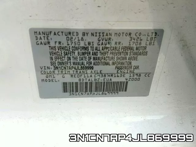 3N1CN7AP4JL869999 фото 2