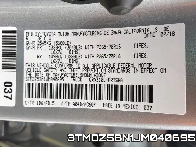 3TMDZ5BN1JM040695 фото 2
