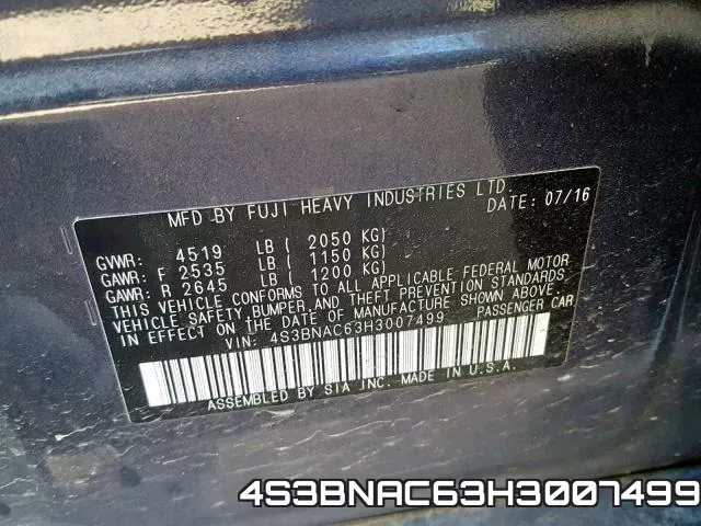 4S3BNAC63H3007499 фото 2