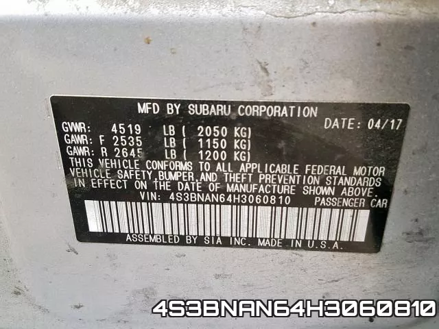 4S3BNAN64H3060810 фото 2