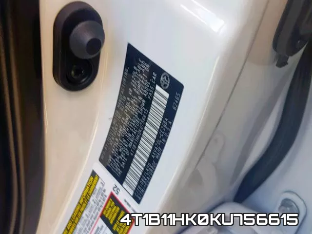4T1B11HK0KU756615 фото 2