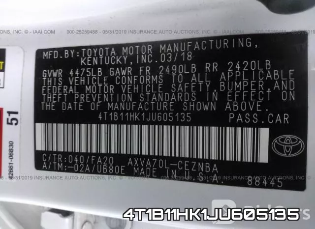 4T1B11HK1JU605135 фото 10