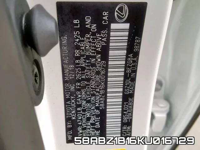 58ABZ1B16KU016729 фото 2