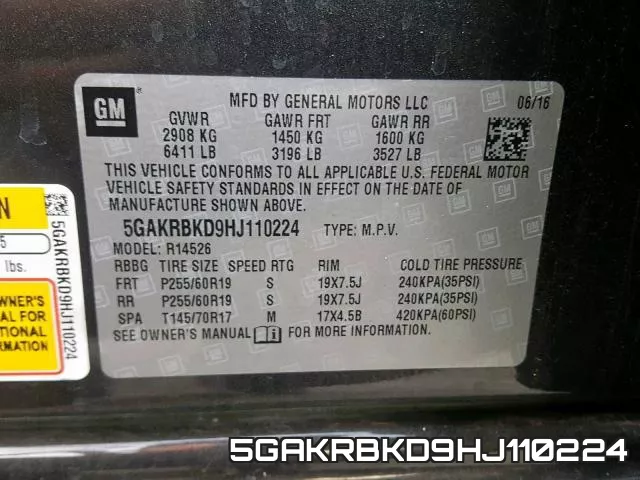 5GAKRBKD9HJ110224 фото 2
