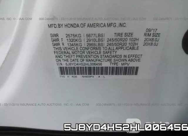 5J8YD4H52HL006456 фото 10