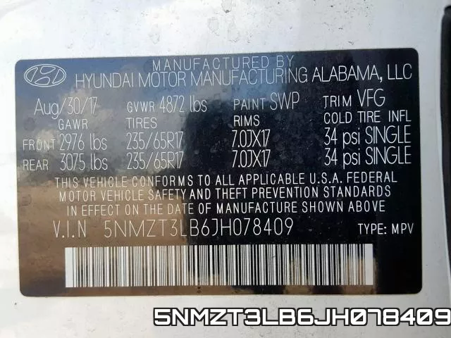 5NMZT3LB6JH078409 фото 2
