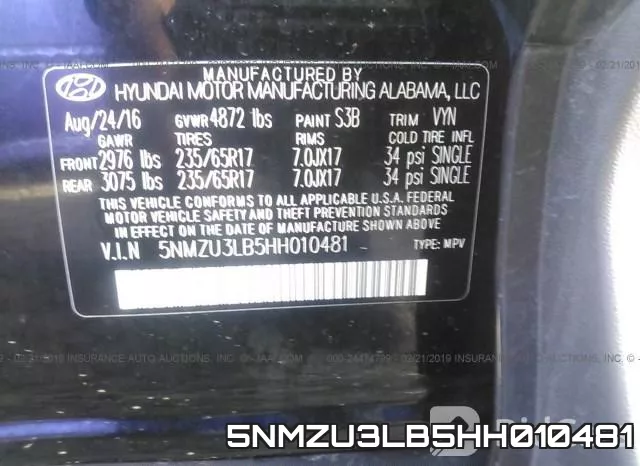 5NMZU3LB5HH010481 фото 10