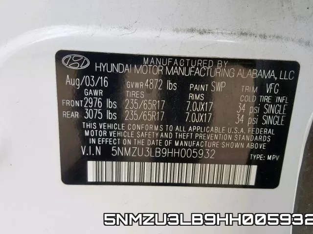 5NMZU3LB9HH005932 фото 2