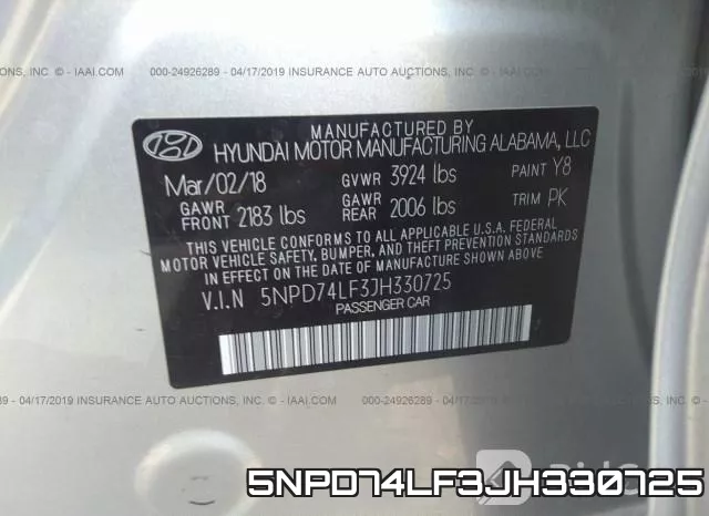 5NPD74LF3JH330725 фото 10