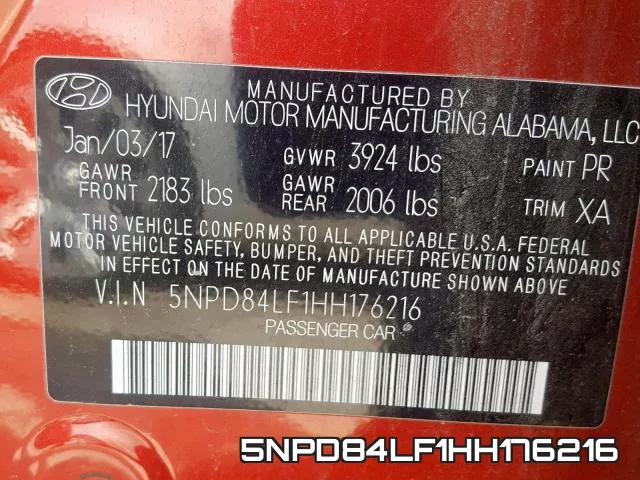5NPD84LF1HH176216 фото 2