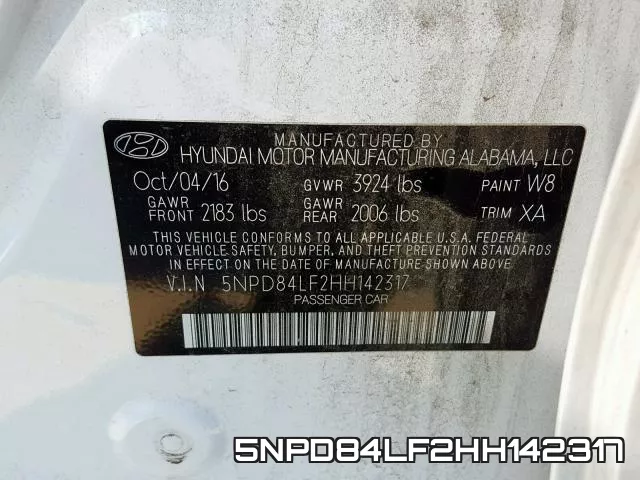 5NPD84LF2HH142317 фото 2