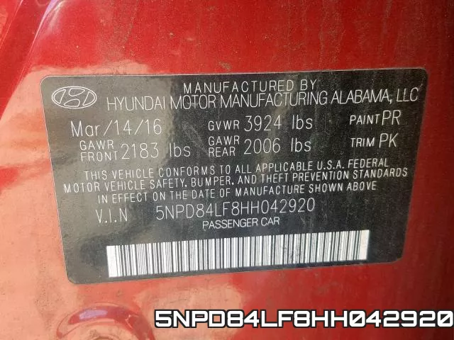 5NPD84LF8HH042920 фото 2