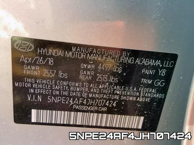 5NPE24AF4JH707424 фото 2