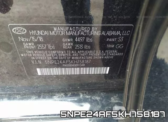 5NPE24AF5KH758187 фото 10