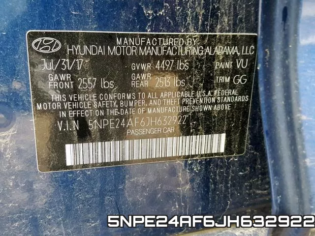 5NPE24AF6JH632922 фото 2