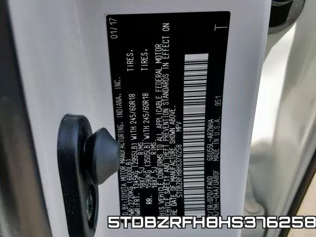 5TDBZRFH8HS376258 фото 2