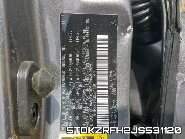 5TDKZRFH2JS531120 фото 2