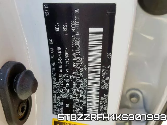 5TDZZRFH4KS307993 фото 2