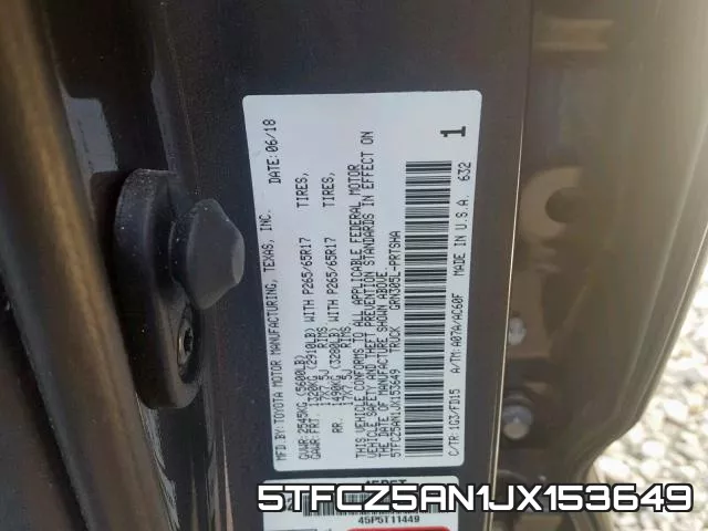 5TFCZ5AN1JX153649 фото 2