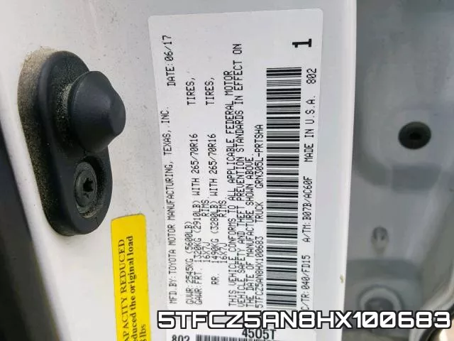 5TFCZ5AN8HX100683 фото 2