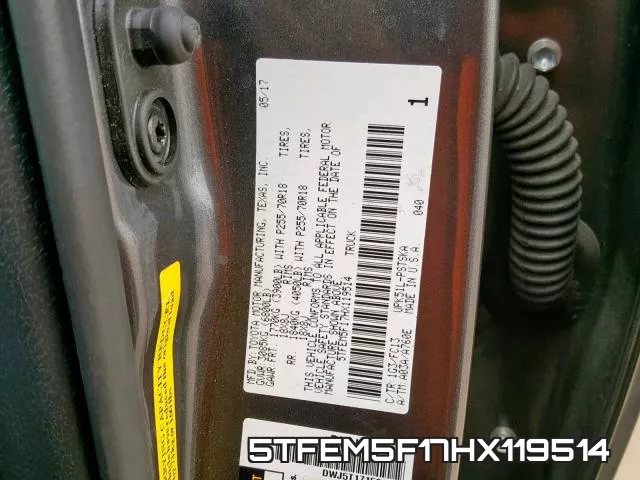 5TFEM5F17HX119514 фото 2