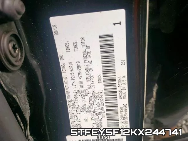 5TFEY5F12KX244741 фото 2