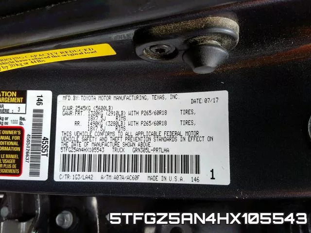 5TFGZ5AN4HX105543 фото 2