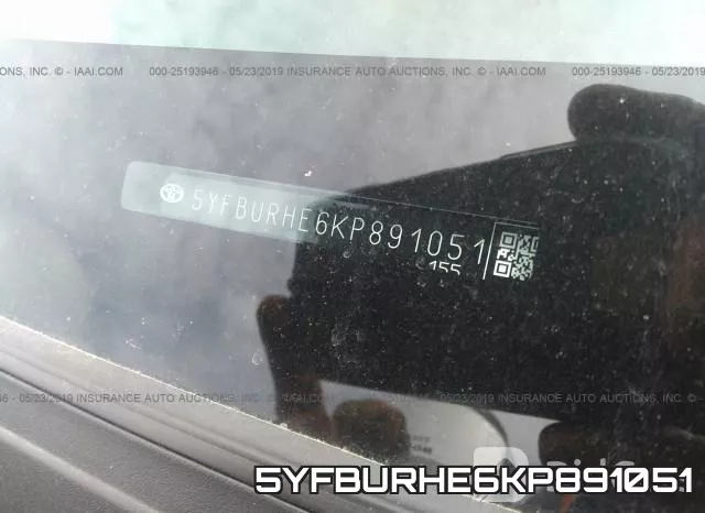 5YFBURHE6KP891051 фото 9
