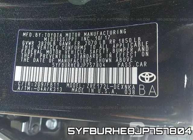 5YFBURHE8JP757804 фото 10