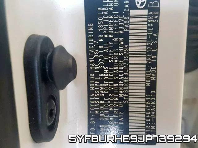 5YFBURHE9JP739294 фото 2
