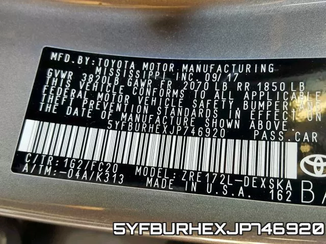 5YFBURHEXJP746920 фото 2