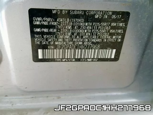 JF2GPADC1HH277968 фото 2