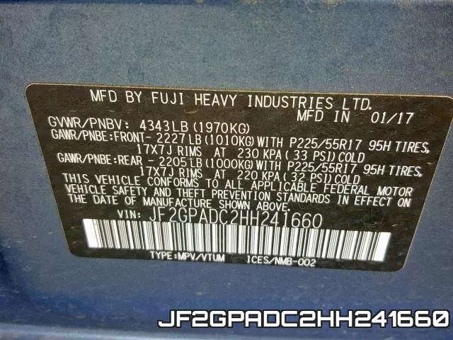 JF2GPADC2HH241660 фото 2