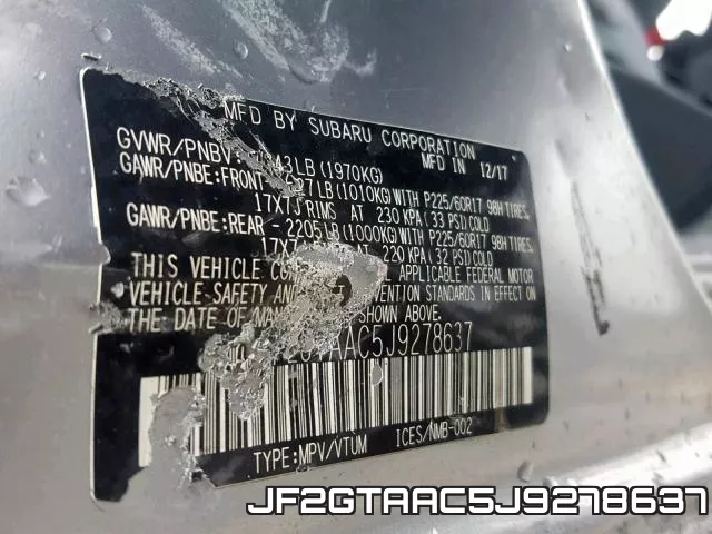 JF2GTAAC5J9278637 фото 2