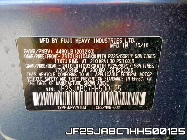 JF2SJABC7HH500125 фото 2