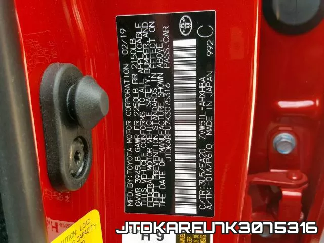 JTDKARFU7K3075316 фото 2