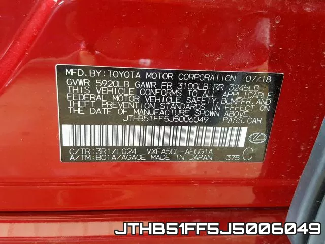 JTHB51FF5J5006049 фото 2
