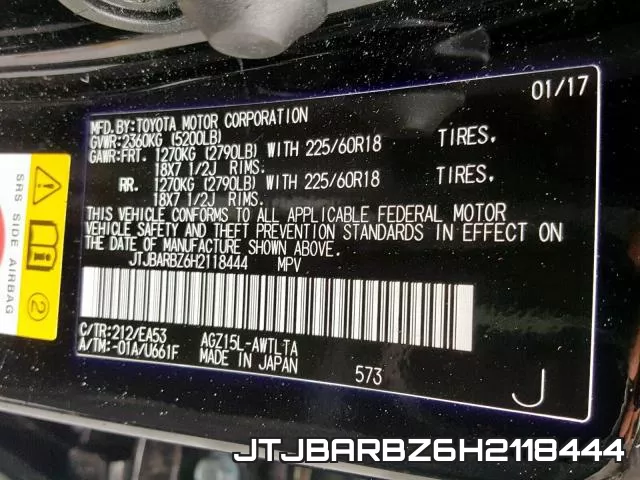 JTJBARBZ6H2118444 фото 2