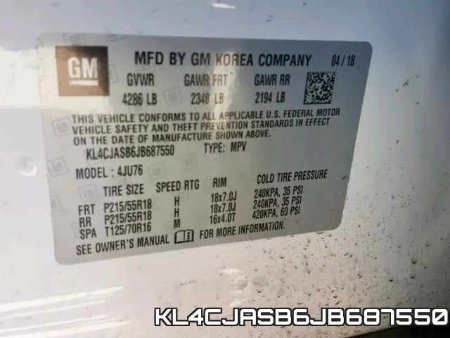 KL4CJASB6JB687550 фото 2